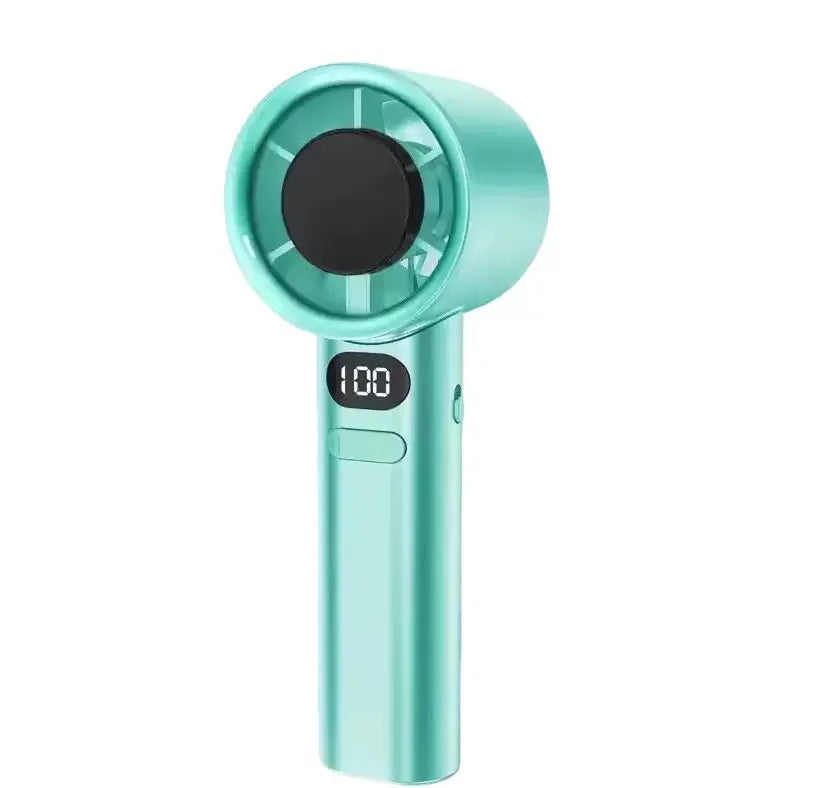Mini Handheld Turbo Fan Foldable Design 1-199-Speed Wind Rechargeable Digital Display Protable Pocket Fans for Outdoor