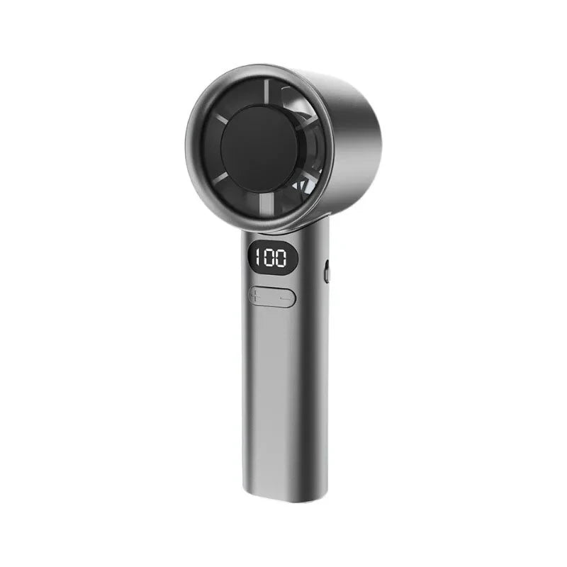 Mini Handheld Turbo Fan Foldable Design 1-199-Speed Wind Rechargeable Digital Display Protable Pocket Fans for Outdoor